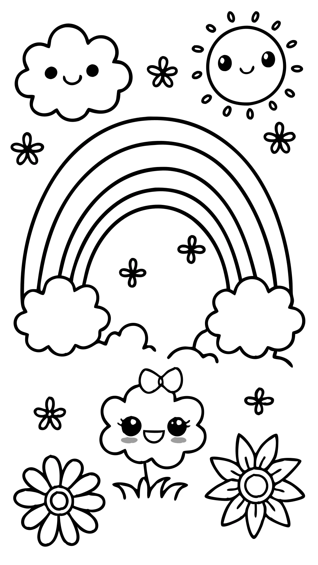 preschool rainbow coloring pages